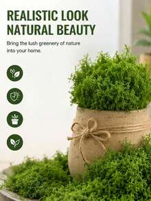 150/200/300/500/700g Realistic Artificial Moss Lawn, Lifelike Faux Moss For Micro Landscape Decor, Vivid Green Plant Turf, Perfect For Micro Landscapes, Greenery Lawns, Potted Plants, Windowsill Decor, - Multiple Styles - View 6