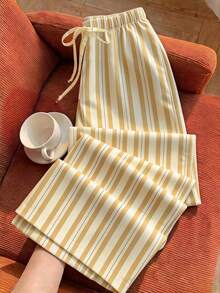 Comfortcana Women's Striped Casual Versatile Daily Wear Long Pants Vacation Holiday Blue And White Stripe Autumn Lounge - Multicolor - View 5