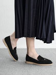 CUCCOO BIZCHIC 時尚優雅大方、休閒簡約舒適通勤氣質女款平底鞋 - 漆黑色, - 查看 6