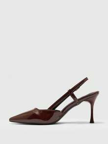 CUCCOO BIZCHIC 女款尖頭細高跟時尚棕色基礎日常百搭高跟鞋 後跟提升式 Slingback 涼鞋 - 咖色 - 查看 9
