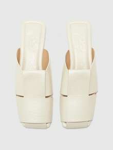 CUCCOO BIZCHIC 簡約百搭氣質舒適時尚大方通勤度假沙灘平底涼鞋夏季 - 米白色 - 查看 2