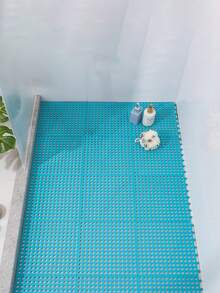 10 Pieces Per Set, Multi-Color Hollow Plastic Waterproof Pool Mats, Interlocking Floor Tiles With Drainage Holes, Anti-Slip Shower Mats, Bathroom Accessories, Colorful Grid Mats Suitable For Terraces, Balconies, Dog Kennels And Poultry Farms - multicolor - View 8