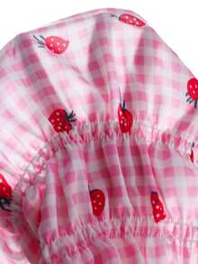 SHEIN Elladie kids 女童可爱条纹蝴蝶结印花吊带背心和阔腿裤套装，夏季 - 粉色 - 查看 4