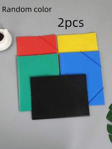 8/6/4/2/A4 Office Project Binder With Elastic Seal - Large Capacity, Elastic Rope File Bag, Drawstring File Bag, Semi Transparent Frosted Cover, Business Negotiation Folder, Office Supplies, Synthetic Gemstones, School Document Storage - random multicolor - View 10