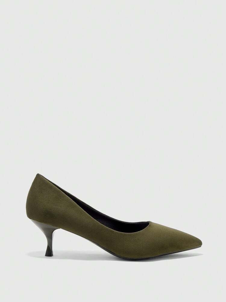 CUCCOO BIZCHIC Women's Solid Color Pointed Toe Elegant Commute Fashion High Heels - Green - View 1