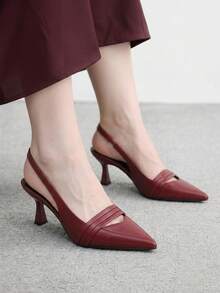 CUCCOO BIZCHIC Women's Pointed Toe Pumps, Versatile High Heels For Commuting And Daily Wear - Burgundy - View 5