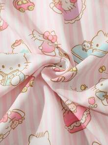 HELLO KITTY AND FRIENDS | SHEIN Tween Girl Cartoon Print Ruffle Hem Cami Dress - Yellow - View 7