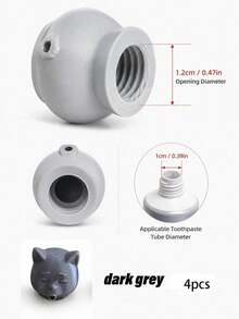 Joivida 1/2/4Pcs Cat Shaped Toothpaste Dispenser, Resin Cat Head Toothpaste Cap, Fun Creative Bathroom Accessory, Perfect For Pet Lovers - multicolor - View 12