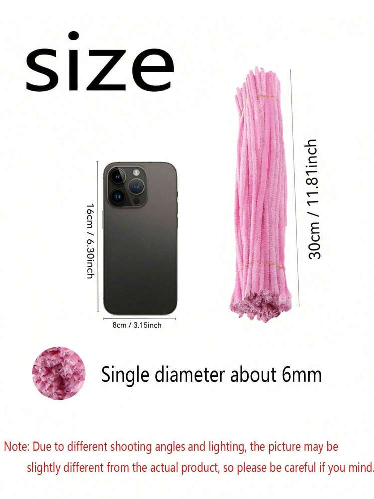 100 件/套扭结毛绒工艺棒 DIY 花束材料，可折叠高品质彩色管道清洁器，可弯曲毛绒棒适用于母亲节、毕业典礼、婚礼、生日礼物 [注意：由于拍摄角度和灯光，产品可能与实际物品略有不同，请在购买前考虑] - 彩色 - 查看 4