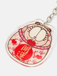GARFIELD | SHEIN Cartoon Orange Cat Acrylic Keychain, Cute Animal Bag Hanging - 多色6 - 查看 4