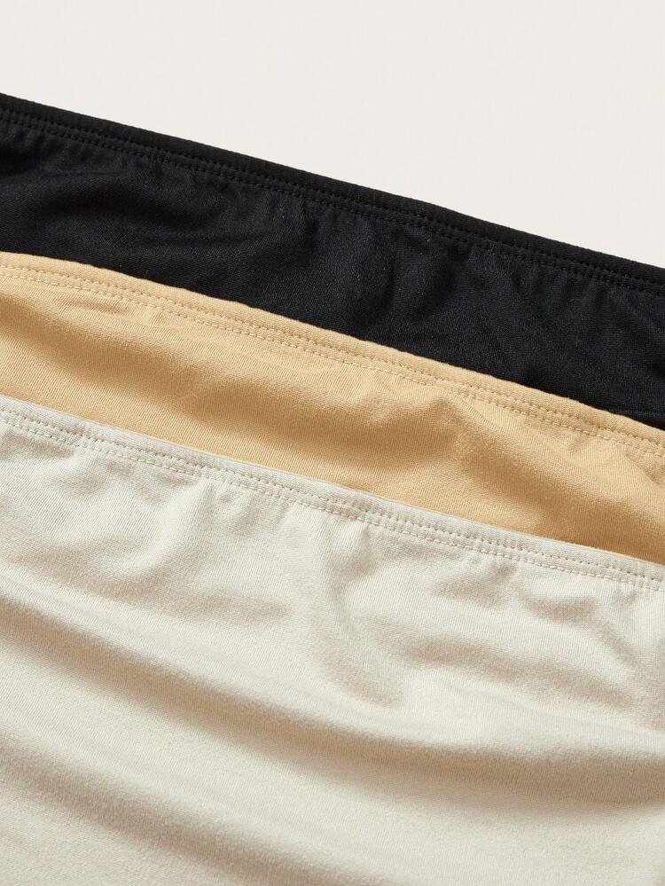 SHEIN BASICS Atasan Kasual Wanita Tanpa Tali dengan Potongan Pas Badan Warna Polos - MultiWarna - View 3