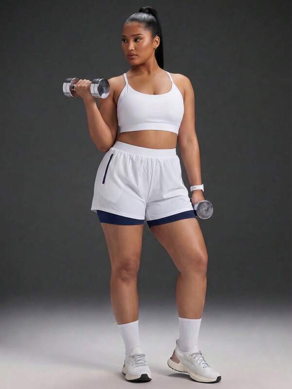 Powerista Women's Plus Size Camisole & Shorts Sports Set