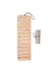 1pc Foldable Jewelry Roll Organizer, Suitable For Storing Rings, Necklaces, Earrings, Bracelets, Great Gift For Women And Girls Back To School - Multicolor - View 9