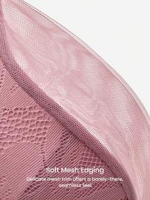 LUVLETTE Underwire Lightly Lined Rose Color Mesh Lace Push-Up Support Sheer Minimizer Lingerie Bra - Rusty Rose - View 8