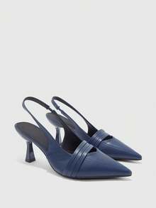 CUCCOO BIZCHIC 女款尖頭高跟鞋，通勤與日常穿著皆宜的多功能高跟鞋 - 藏蓝色 - 查看 5