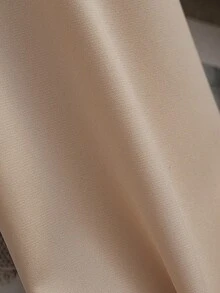 Franclia 2pcs Women's Elegant Shiny Fabric Top And Pleated Midi Skirt Set, Suitable For Layering Or Standalone Wear, Autumn/Winter - 彩色 - 查看 5
