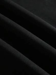 ROMWE MEN Street Life 男士連帽拉鍊休閒百搭日常長袖運動衫 - 黑色 - 查看 6