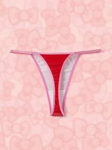 HELLO KITTY AND FRIENDS | SHEIN Women's Cartoon Print Comfortable Thong - Red - View 2
