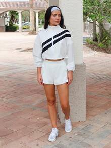 Nelanie Turli Summer 2 In 1 Running Comfortable Anti-Light Yoga Sport ShortsWomen Sweat Short, Gym Short, Biker Short Comfy Short Sports White - White - View 4