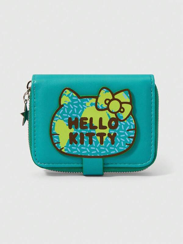 HELLO KITTY AND FRIENDS | SHEIN محفظة تخزين نقود محمولة خضراء عصرية