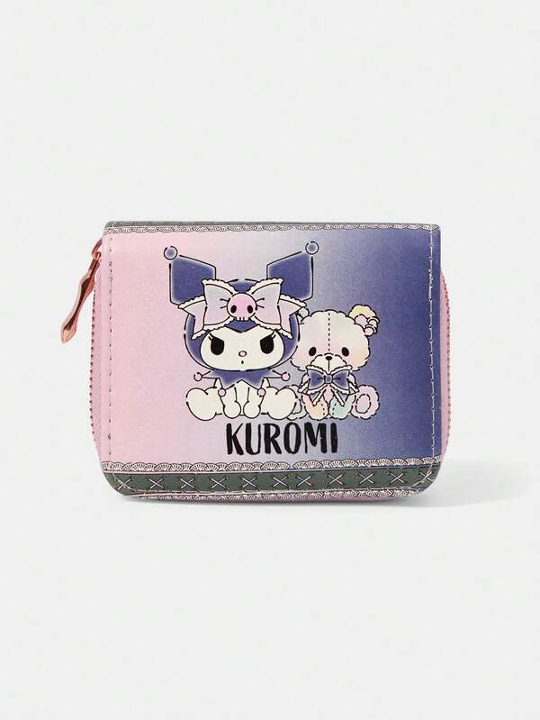 HELLO KITTY AND FRIENDS | SHEIN Dompet Pendek Berresleting Motif Kelinci Diablo Lucu, Tas Mini PU, Tas Koin Anak Perempuan