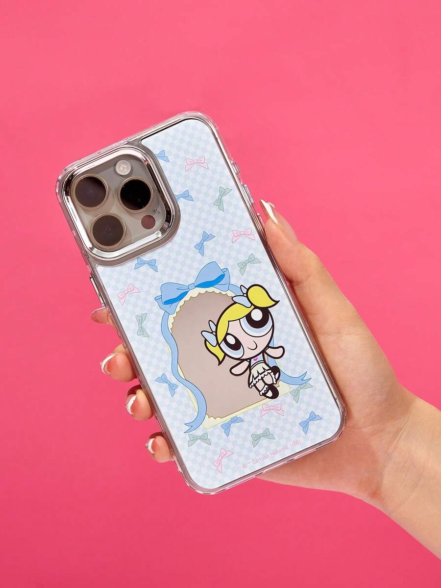 THE POWERPUFF GIRLS X Joivida 1Pc Dual-In-1 Film Phone Case Of An Anime Character - Multicolor - View 1