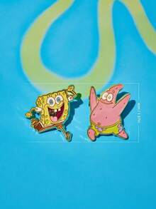 SpongeBob SquarePants | Joivida 2件組可愛卡通角色金屬徽章套組，適合裝飾衣物、包包、背包，男女皆宜，情人節、母親節、生日或週年紀念的甜蜜禮物 - 2pcs - 查看 9