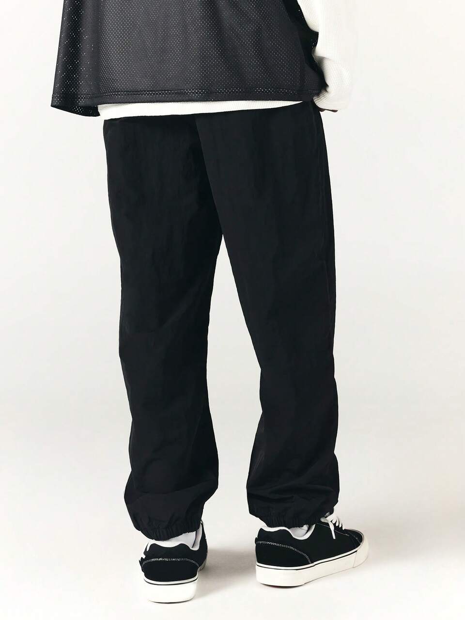 Mens Loose Fit Nylon Track Pants With Elastic Ankles And Side Pockets Casual Streetwear Trousers For Spring Summer