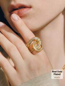 Opalesca Wrapped Track Ring - Gold - View 1
