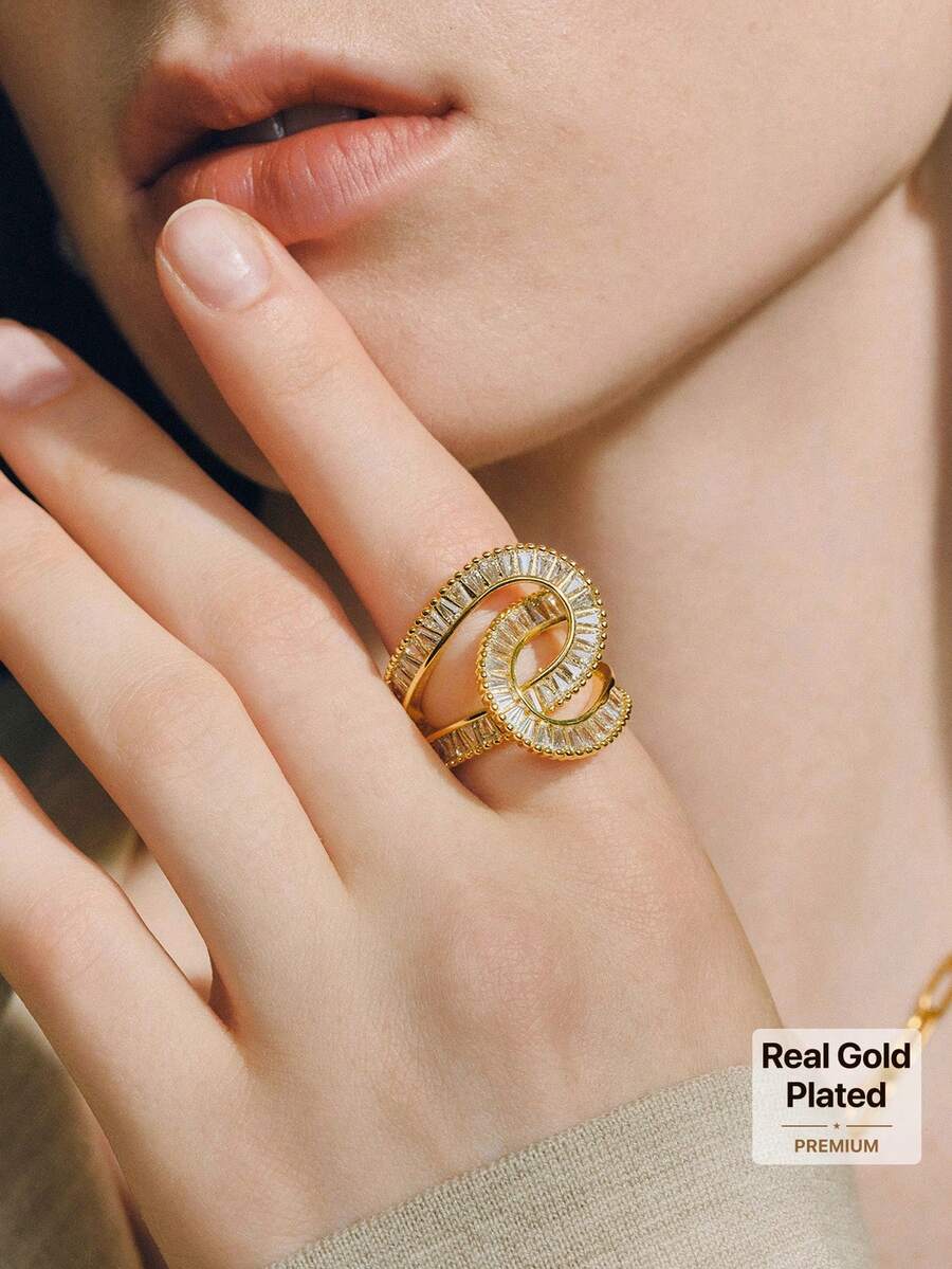 Opalesca Wrapped Track Ring - Gold - View 1