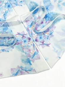 Irokai 日式傳統和服藍紫色繡球花花卉圖案女款改良兩件式浴衣套裝 - 彩色 - 查看 6