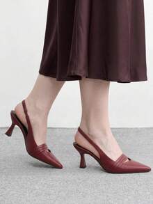 CUCCOO BIZCHIC Women's Pointed Toe Pumps, Versatile High Heels For Commuting And Daily Wear - Burgundy - View 6