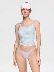 Bonmuse 3pcs Comfortable Pure Cotton Low Waist Women's Thong - Multicolor - View 8
