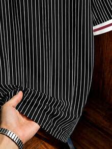Gym Rark Men's Striped Letter Print Casual Versatile Daily Travel Sports POLO Shirt - Multicolor - View 4