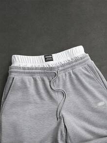SLATEMANN Men's Solid Color Drawstring Zip-Up Hoodie And Sweatpants Casual Daily Set - Grey - View 5
