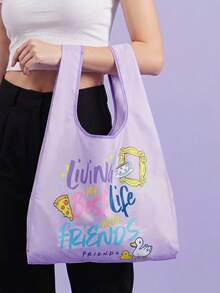 FRIENDS X Joivida 1 buah Tas Tote Lipat Kapasitas Besar yang Dapat Digunakan Kembali untuk Wanita, Serbaguna untuk Bepergian, Berbelanja, Mudah Dibuka dan Ditutup, Multifungsi untuk Berbagai Acara, & Nyaman, Serbaguna Kembali Menjadi Ransel Sekolah, Tas Sekolah, Kapasitas Besar, Ringan - Biru muda - View 2