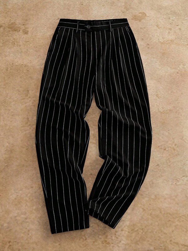 HIMLAND Men's Striped Straight Leg Loose Casual Long Pants