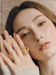 Opalesca Wrapped Track Ring - Gold - View 7