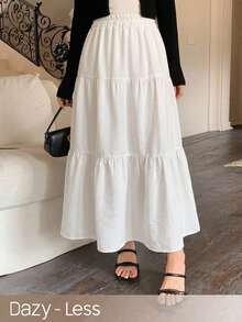 Dazy-Less Falda blanca texturizada para mujer - Blanco - Ver 1