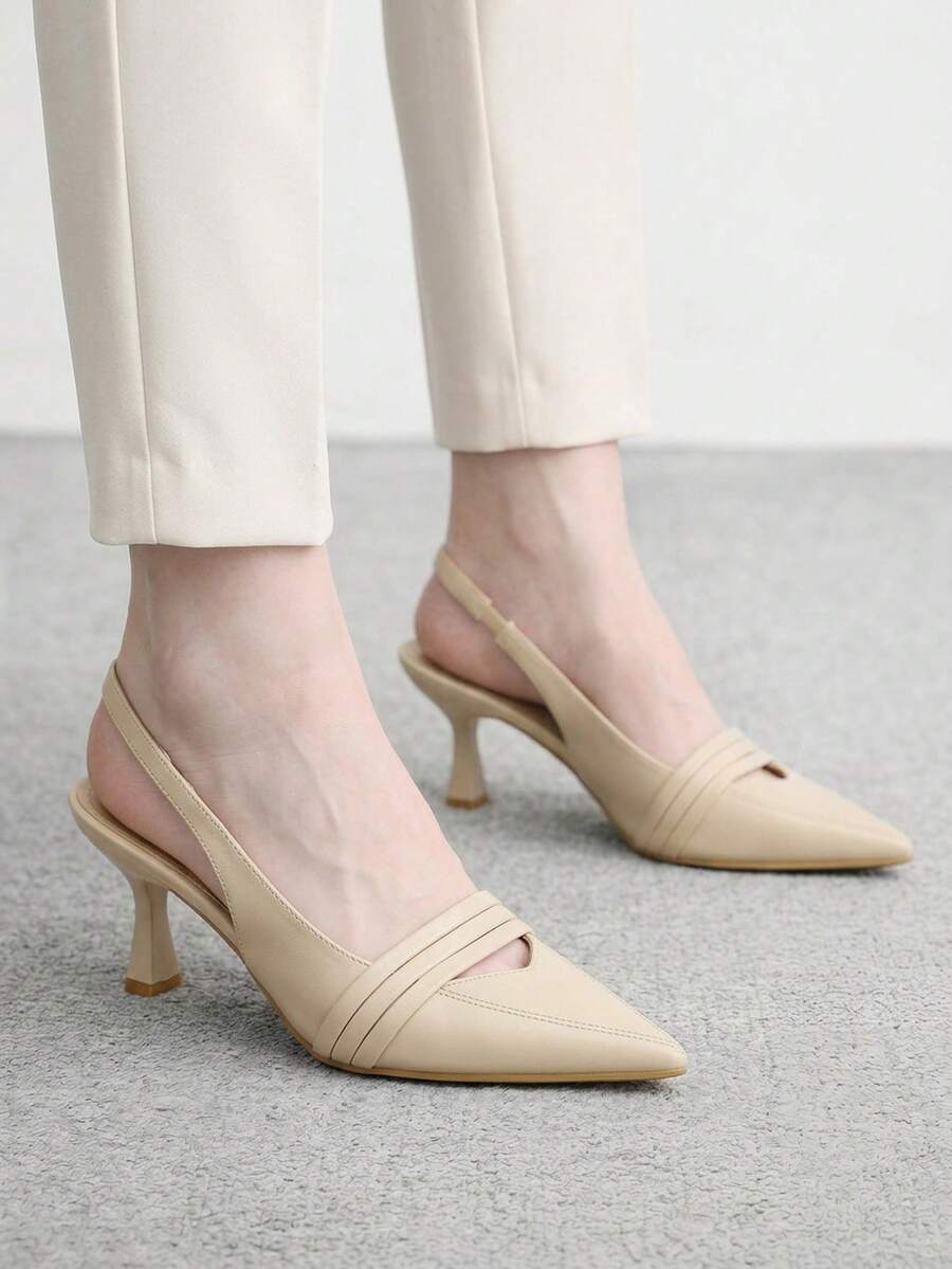 CUCCOO BIZCHIC 女款尖頭高跟鞋,通勤與日常穿著皆宜的多功能高跟鞋 - 裸色 - 查看 1
