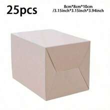 25PCS White Paper Cardboard Boxes With Lid, Multipurpose Holiday Decorative Boxes, Craft Store Item Packaging, Suitable For Crafts, Party Favors, Bridesmaids & Groomsmen, Valentine's Day Gifts, Easy Assembly - White - View 11