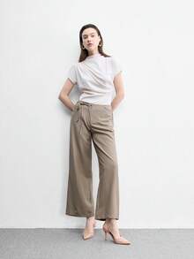 CUCCOO BIZCHIC 女款緞面網格拼接露跟高跟鞋，尖頭雙帶細跟鞋 - 杏色鏡面 - 查看 3