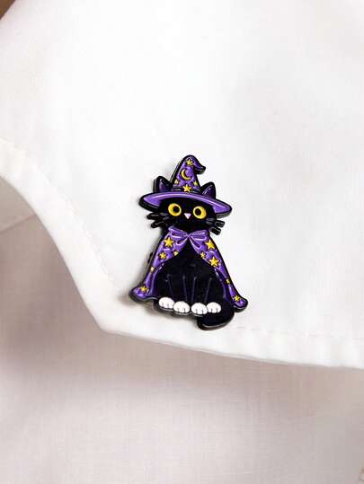 ROMWE Goth 魔法猫珐琅胸针 - 可爱的徽章，可别在背包或衣服上，是送给母亲、父亲、毕业生和老师的理想礼物。