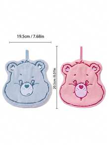 Care Bears 1pc Cartoon Bears Plush Hanging Towel, Soft Absorbent Hand Towel With Rainbow & Cloud Design, Great For Bathroom & Kitchen D R, Also A Cute Personalized Gift For Housewarming, Anniversary Or Birthday - Multicolor - View 3