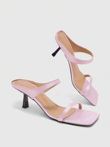 CUCCOO BIZCHIC Thin Heel Sandals, One-Line Design, Casual Dating Temperament Open-Toed Shoes - No. 17 pink. - View 10