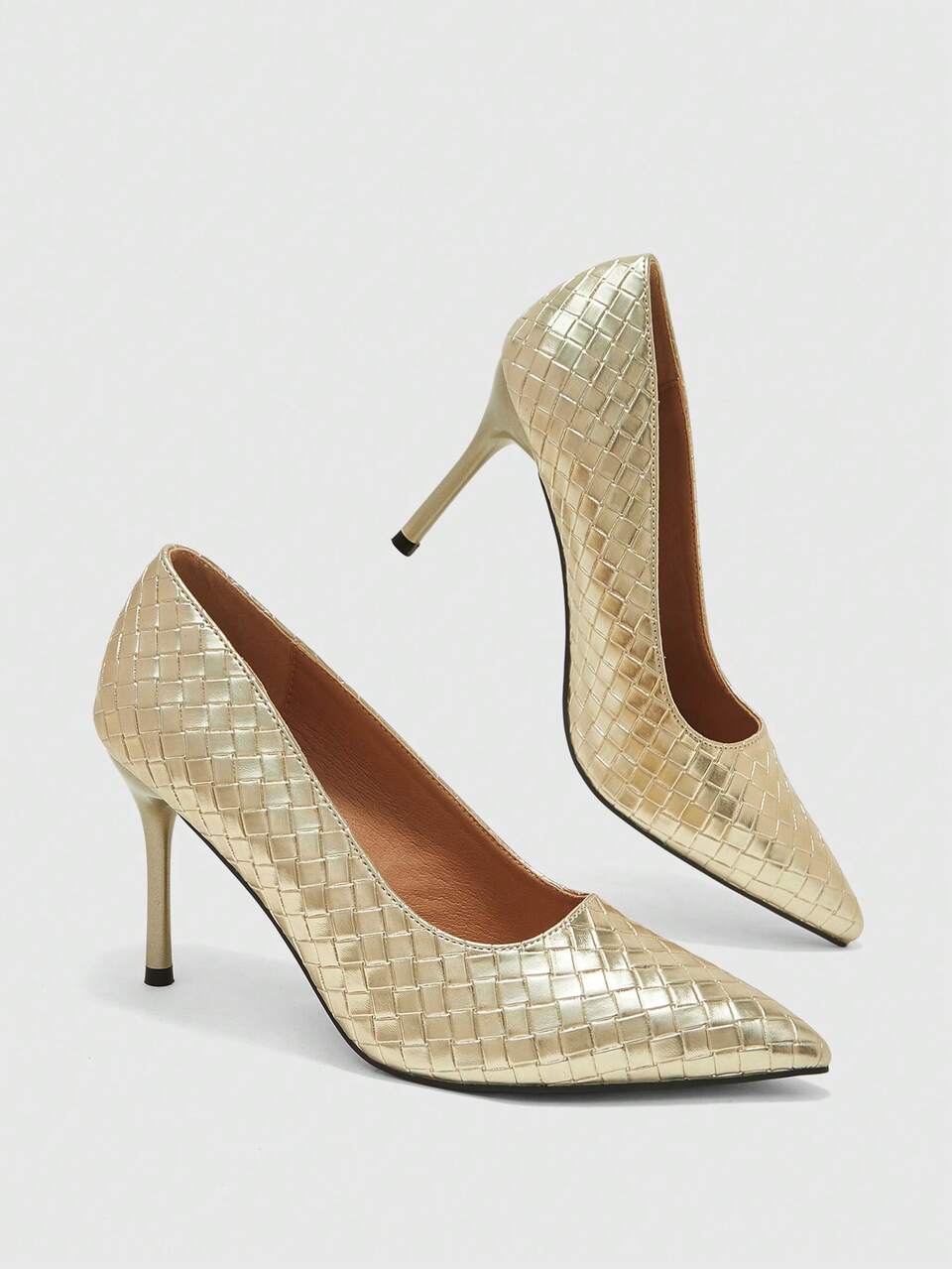 CUCCOO BIZCHIC New Women's Gold Pointed Stiletto Elegant Retro Fashion Commuter Wear High Heels Shoes Women Fall Shoes
