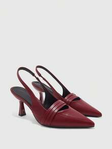CUCCOO BIZCHIC Women's Pointed Toe Pumps, Versatile High Heels For Commuting And Daily Wear - Burgundy - View 7