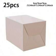 25PCS White Paper Cardboard Boxes With Lid, Multipurpose Holiday Decorative Boxes, Craft Store Item Packaging, Suitable For Crafts, Party Favors, Bridesmaids & Groomsmen, Valentine's Day Gifts, Easy Assembly - White - View 9