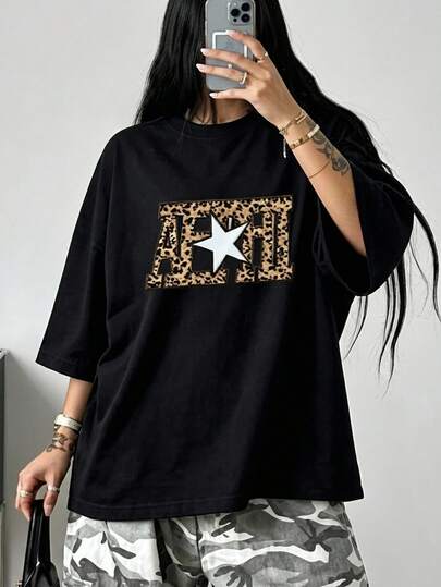 Camiseta de manga corta y cuello redondo para mujer, estilo casual, con diseño de estampado moderno, estampado digital, poliéster, camiseta con diseño de estampado blusas para mujer Pascua