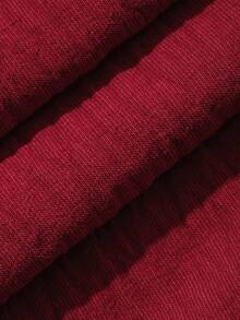 DAZY Women's Comfortable Casual Textured Drawstring Waist Long Pants Pajama Bottoms Fall - Burgundy - View 7